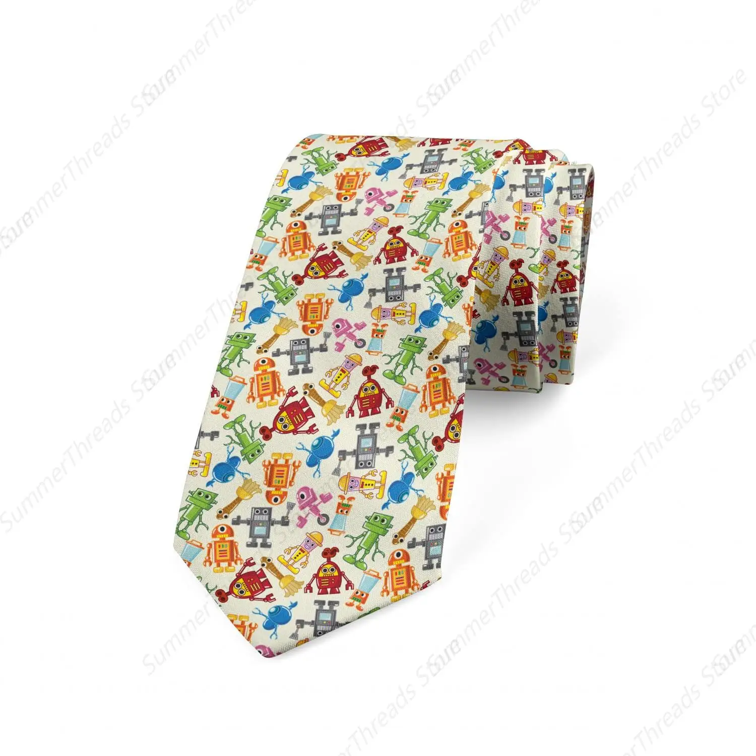 Necktie, Boys Cartoon Robot Science, 3.7