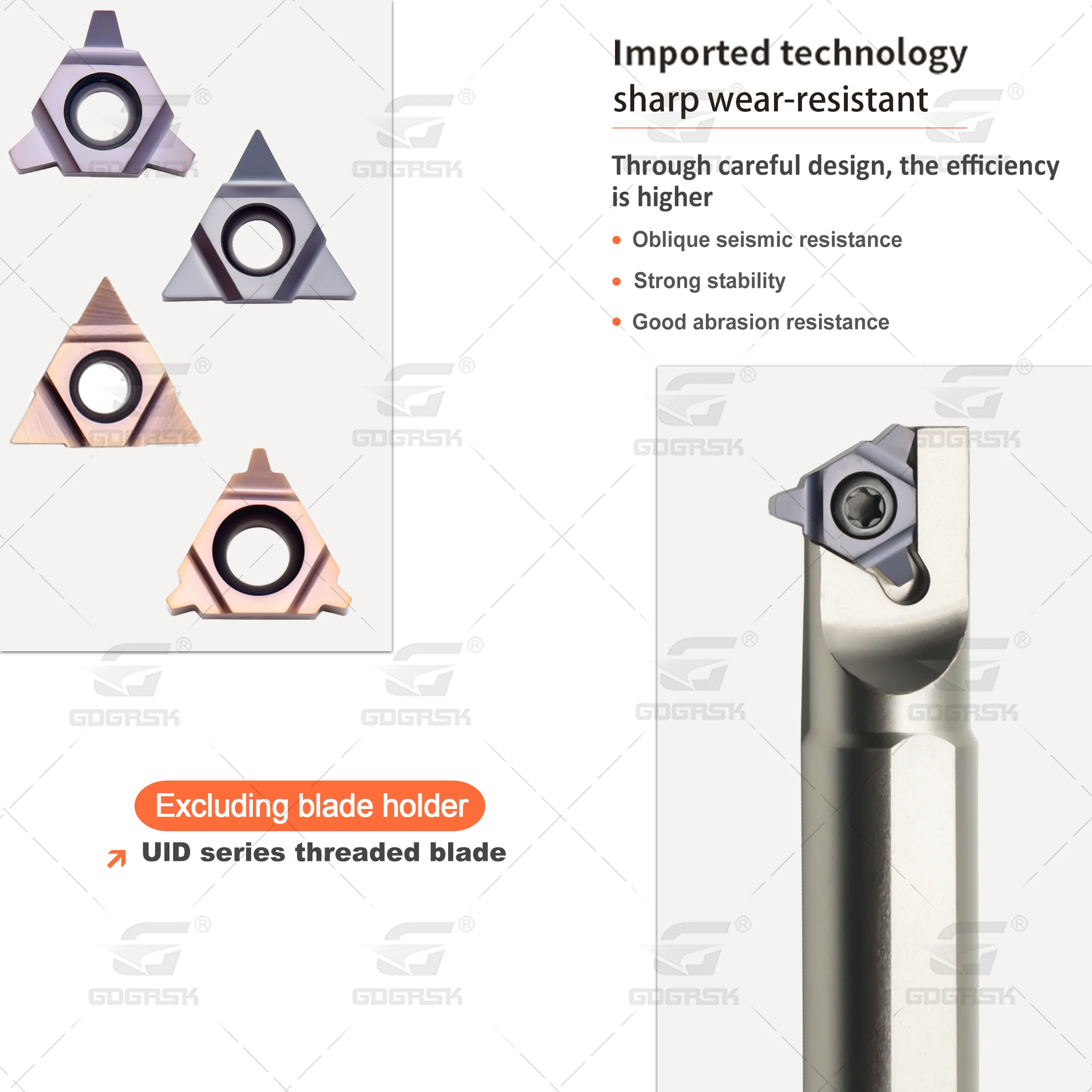 CNC Lathe Tools Alloy Thread Milling Insert 11/16/22 UID 2.0 3.0 6.0TR 11UID 2560-60 11UID 16UID C60 E60 Deep Hole Thread Cutter