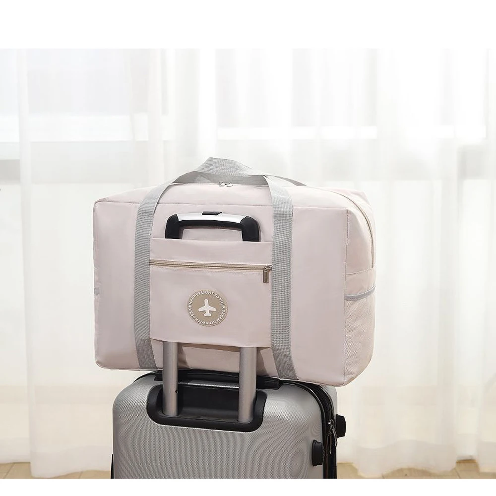 

Thickened round label aircraft bag large capacity carry-on travel tote foldable student quilt bag delivery duffel bag