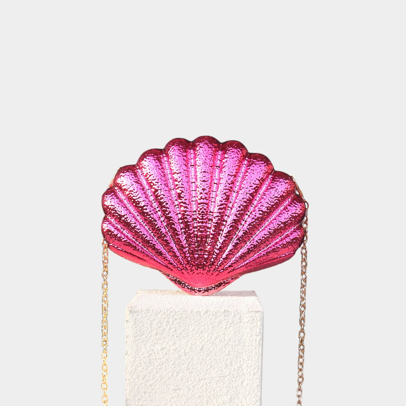 New Acrylic Handbag Shell Handbag Scallop Bright Finish Evening Bag Chain Shoulder Crossbody Bag Women's Bag