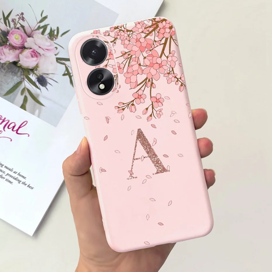 حافظة لهاتف OPPO A18 A38 2023 على شكل تاج ساكورا الأولي لهاتف oppo A38 A18 4G غطاء خلفي ناعم من السيليكون باللون الأسود والوردي