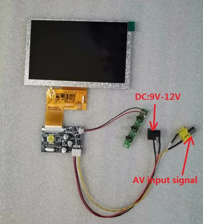 5 inch 800*480 LCD screen with snowflake motherboard AV signal input DC 9V-12V Modified for Fpv Display DIY