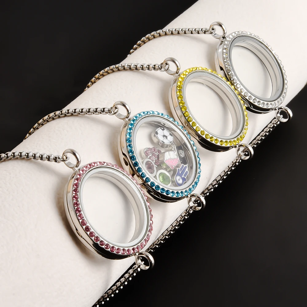 1 قطعة 30 مللي متر كريستال زجاج جرة الحرق المنجد قلادة سوار الذاكرة المستديرة الاعتماد صور Medaillon الرجال браЛЕТ مجوهرات #2
