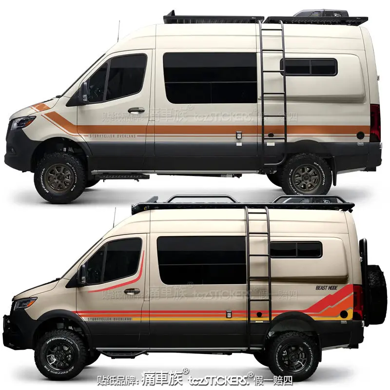 RV Camper Van Graphics Kit for Sprinter Sticker Custom Car Decal Mercedes Benz Motorhome Hood Side Body Vinyl Wrap Outdoor Adven