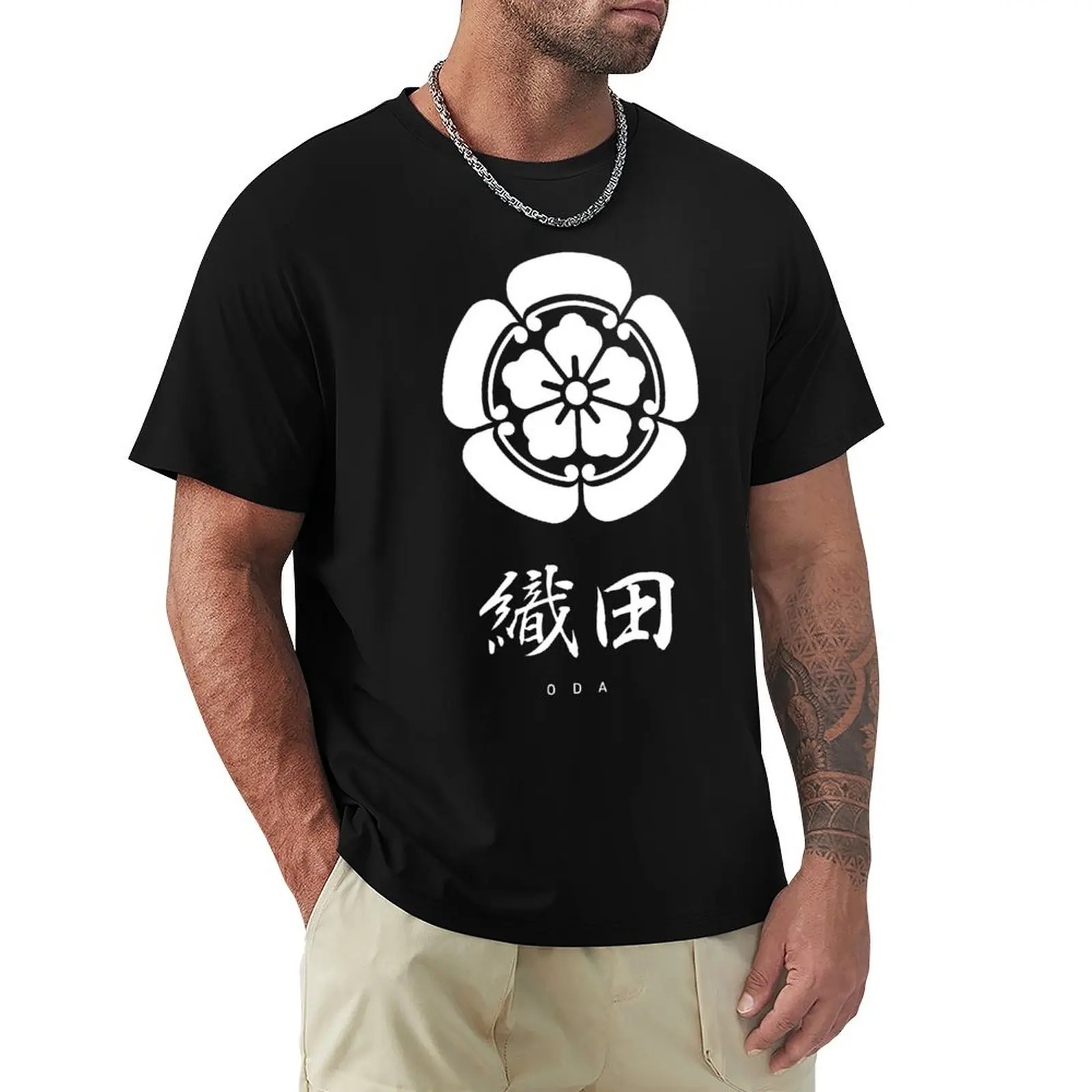 Oda Clan Family Crest Kamon - White Title Version T-Shirt boys animal print summer tops mens graphic t-shirts