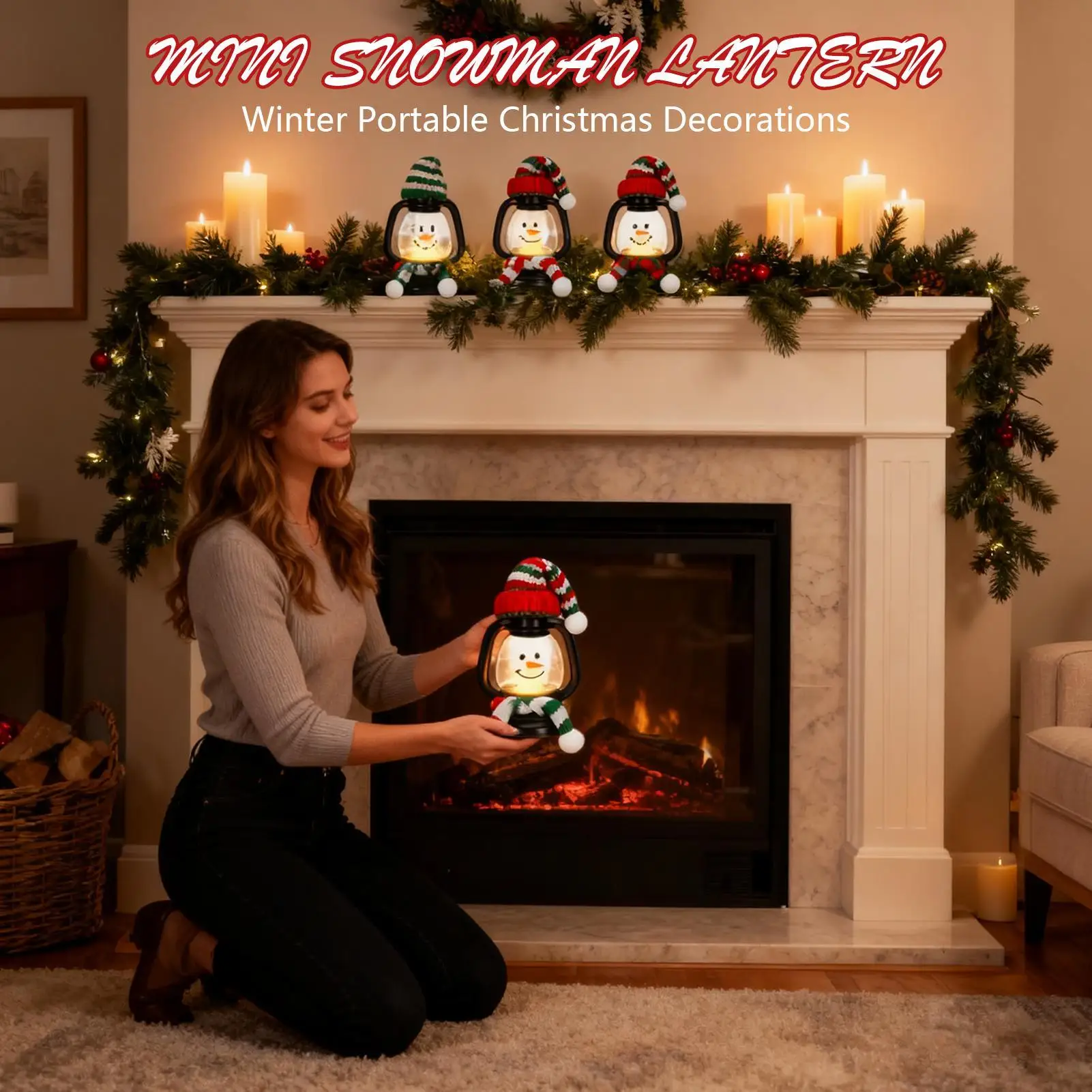 Christmas Lamp Small 2025 Snowman Table Centerpieces Decorative Lamp Tiny Party Decor For Door Entryway Windowsill Kitchen