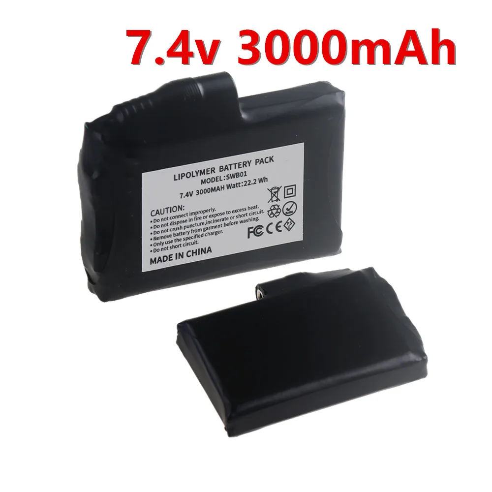 7.4V 3000mah Li-Polymer Battery for Heated Gloves, Heating Vest, Socks, Winter Antifreeze Saver Heating Battery