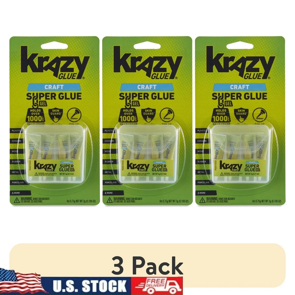 Confezione da 3 mini singoli artigianali con punta fine, colla a legame rapido, 4 tubi usa e getta, gel senza esecuzione, applicazione di precisione, incollaggio istantaneo