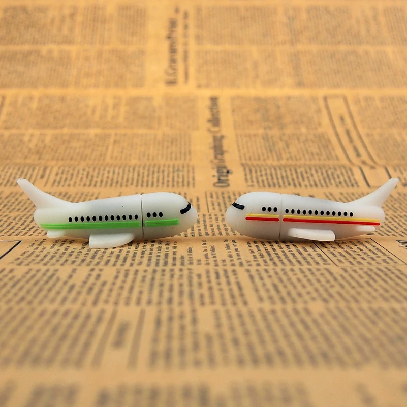 Silicone aircraft USB 2.0 Flash Drive 128GB Cute Cartoon Gifts For Kids Memory Stick 64GB Shatterproof Pretty Pen Drive 32GB