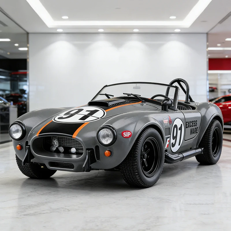 1:24 Ford Shelby Cobra 427 S/C Modyfikowany Model Samochodu ze Stopu, Zabawka, Odlew Metalowy, Dźwięk i Światło, Zabawki Samochodowe dla Dzieci, Pojazd