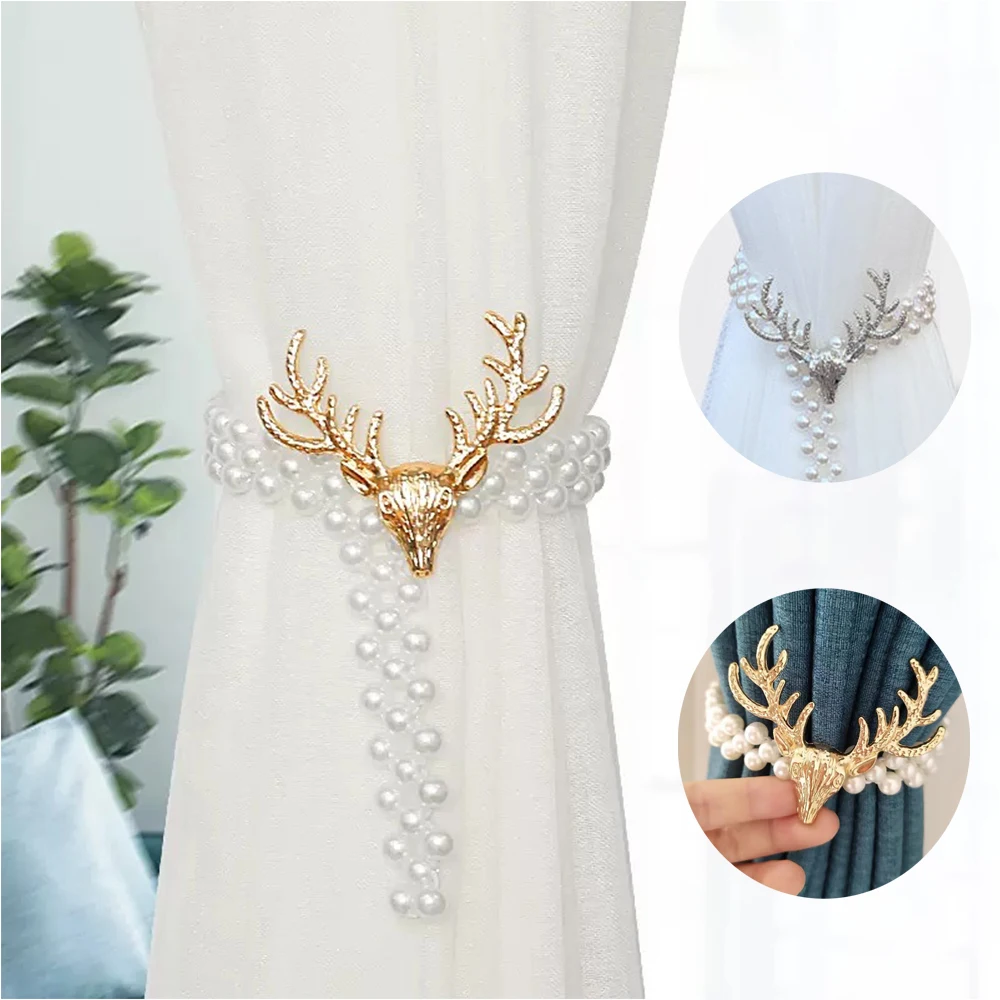 Elk Pearl Elastically Stretchable Curtain Clip Decor Curtains Holders Tieback Buckle curtain tieback room accessories Modern