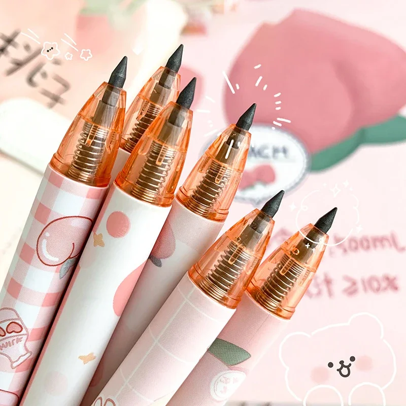 2/4pcs Eternal Non Sharpening Pencils Kawaii Press Automatic Pencils Korean Stationery Mechanical Pencil School Office Supplies