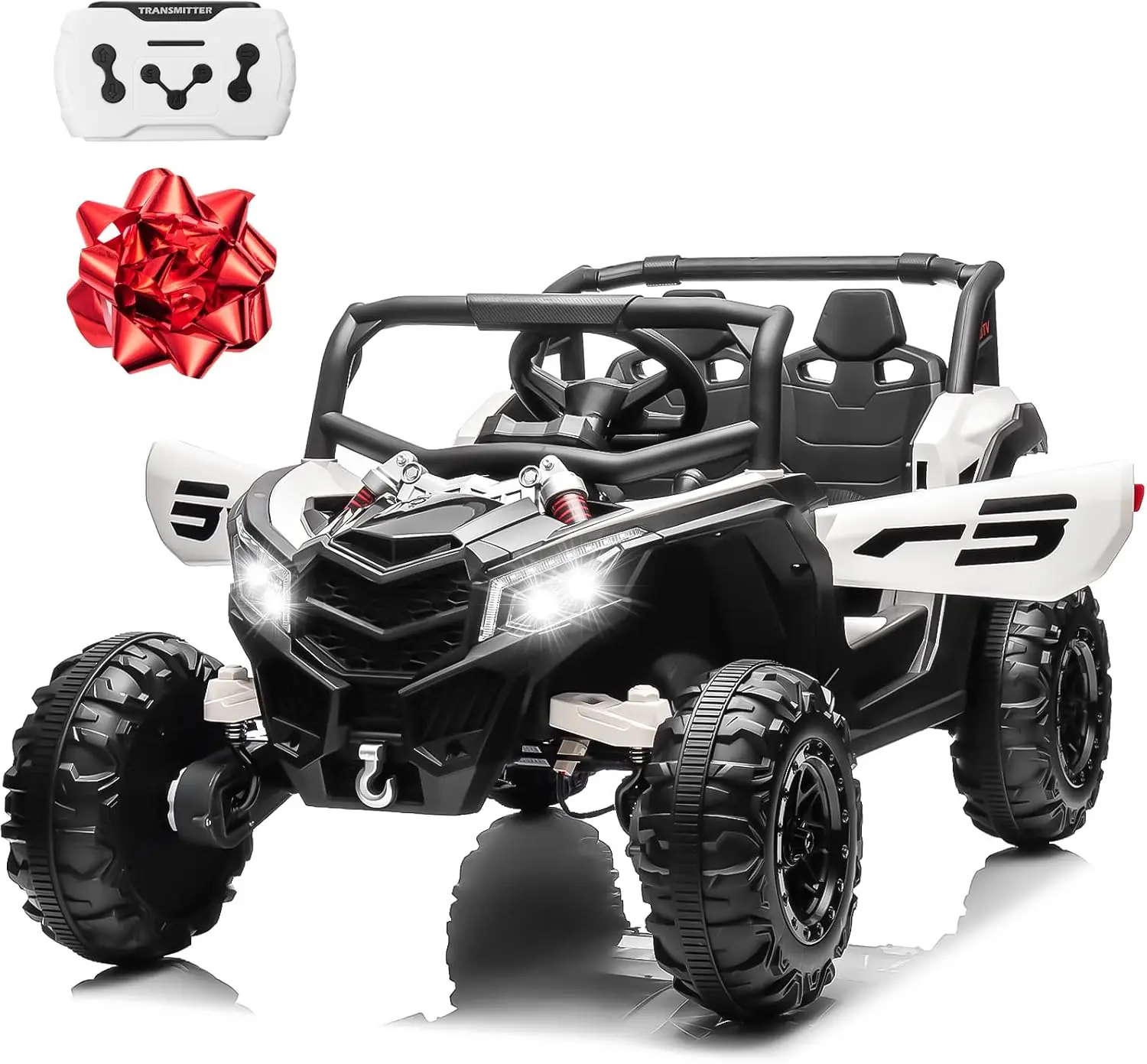 24V Ride On Car for Kids w/Remote, Battery Powered Off-Road UTV, 4x150W Motors, 4 Shock Absorbers, 4.5 Mph, Bluetooth