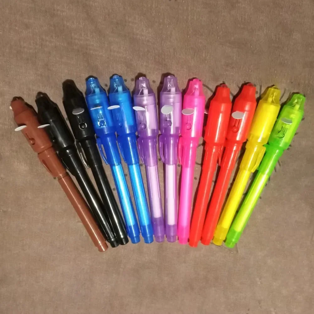 4–12 Stück unsichtbarer Tintenstift, Spionagestift mit UV-Licht, magischer Marker für geheime Nachricht, Schatzkiste, Preise, Kinderparty, Gastgeschenke, Spielzeug, Geschenk – Detail 5