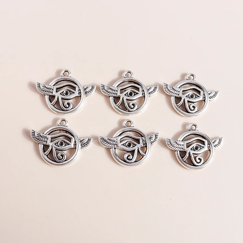 Leslie 10 Stück 19 x 24 mm geheimnisvolles altes Ägypten, das Auge des Horus, Anhänger für Armbänder, Halsketten, DIY handgefertigtes Schmuckzubehör – Detail 2