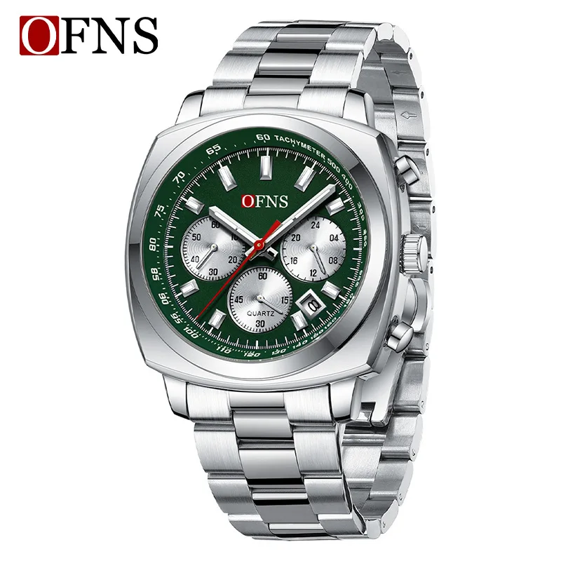 

Fashion Ofns Top Brand Quartz Watches Luminous Calendar Business Six-hand Three-eye Chronograph Men's Multi-function Waterproof
