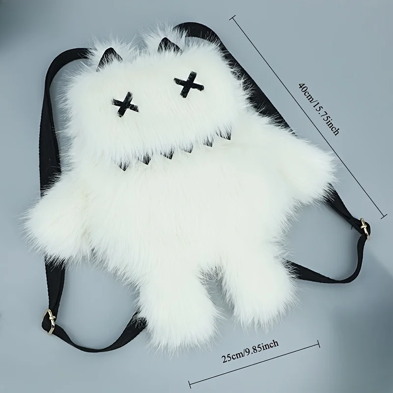 

1 cute black and white resistant plush cat backpack with party themed decoration and cartoon accessories