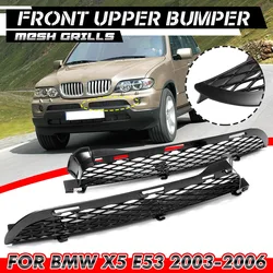 페어 앞 범퍼 그릴 낮은 신장 흡입 그릴 트림 맞는 BMW 2004-2006 X5 E53 Facelift 자동차 액세서리 교체 부품