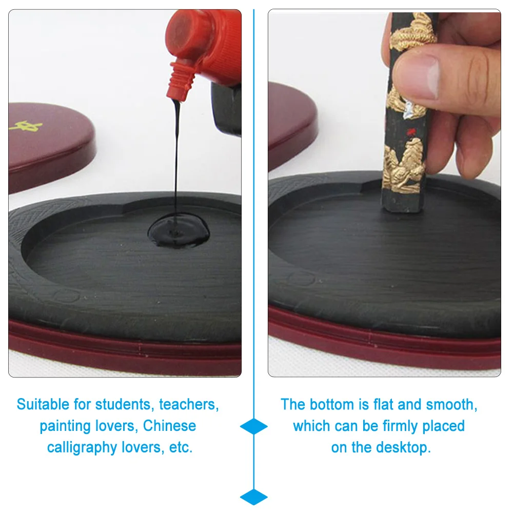 

Sturdy Inkstone With Cover Traditional Chinese Calligraphy Tray Durable Painting Inkslab For Students Teachers Art Lovers