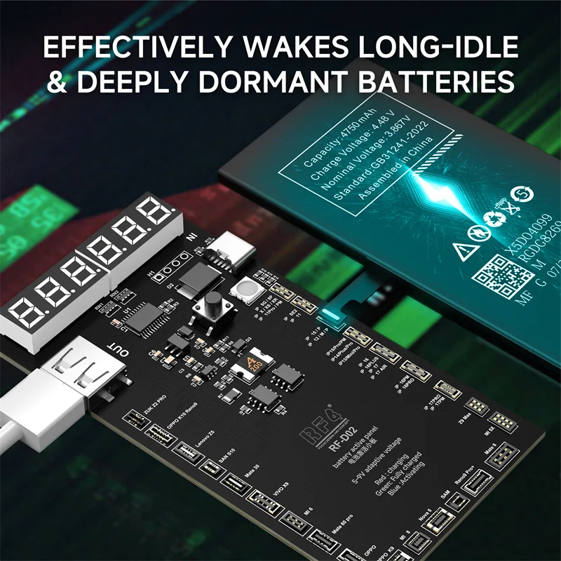 RF4 RF-D02 Battery Active Panel Fast Charge Detection Board 5-9V Voltage For IP 8-17 ProMax Samsung Android Phone Activation