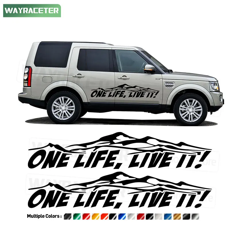 

Car Door Side Carbon Fiber Vinyl One Life Live It Sticker For Land Rover Discovery 3 4 L319 LR3 LR4 Off Road Freelander 2 L359
