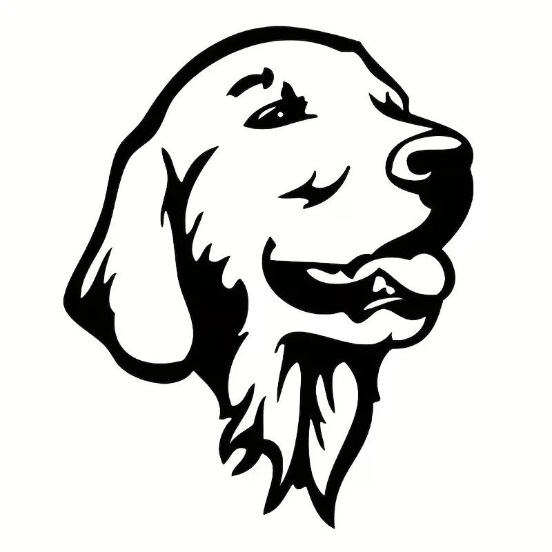Cute Golden Retriever Dog Head Car Decoration Waterproof Removable Sticker for Trunk, Window, And Body