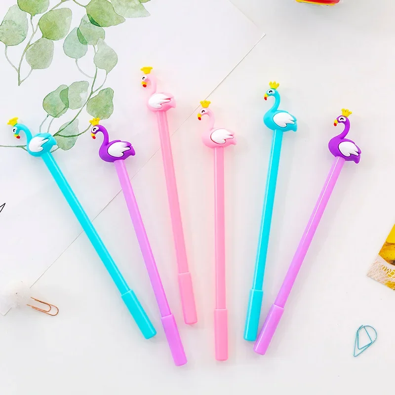 Creative Girl's Heart Crown Swan Gel Pen Black Ink Student Stationery Gel Pens Wholesale Office Accessories