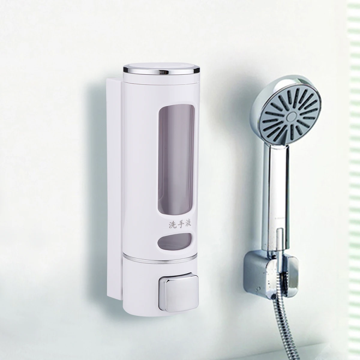 

400 Ml Wall Mounted Soap Dispenser Shampoo Container Pump Manual Plastic Refillable Bathroom Home Hotel Shower Gel
