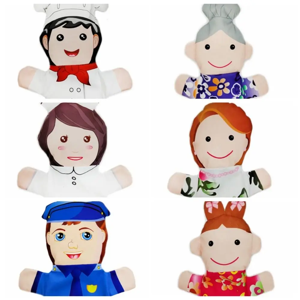 Fantoches de mão para membros da família, brinquedo de pelúcia, pano, membros da família, fantoches de mão, brinquedo de pelúcia adorável