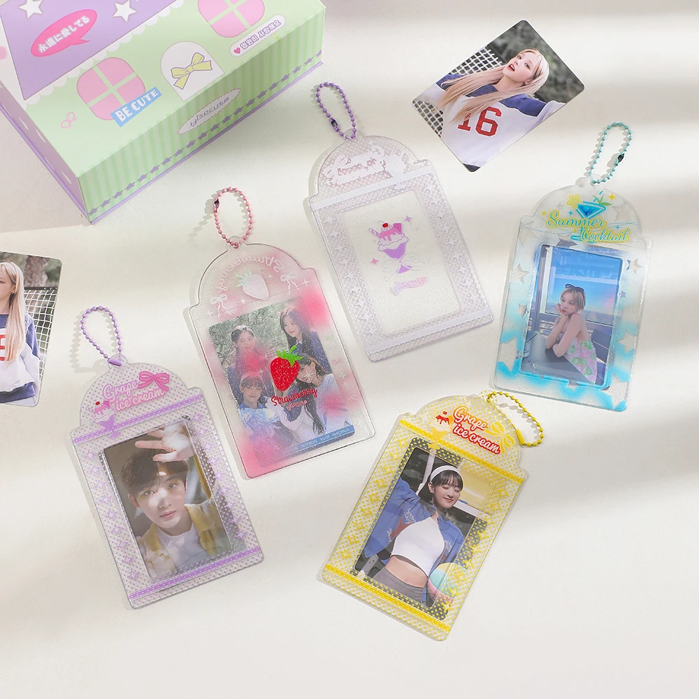 Summer Jelly 3inch Card Holders Cute Fruit Ice Cream Print Idol Photocards Sleeves Cover