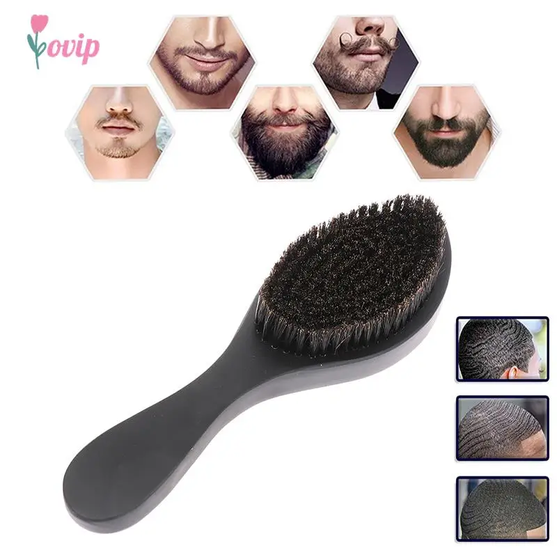 1Pc Curved Soft Bristle Hairbrush Massage Comb Anti-static Hair Scalp Paddle Brush Beech Wooden Handle Comb Styling Tool