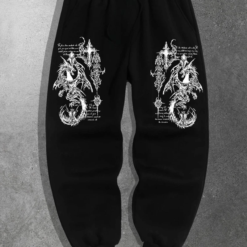 

The Original Dark Black Dragon Element Men's Casual Sports Campus Spring New Style Is A Bestseller in Autumn and Winter