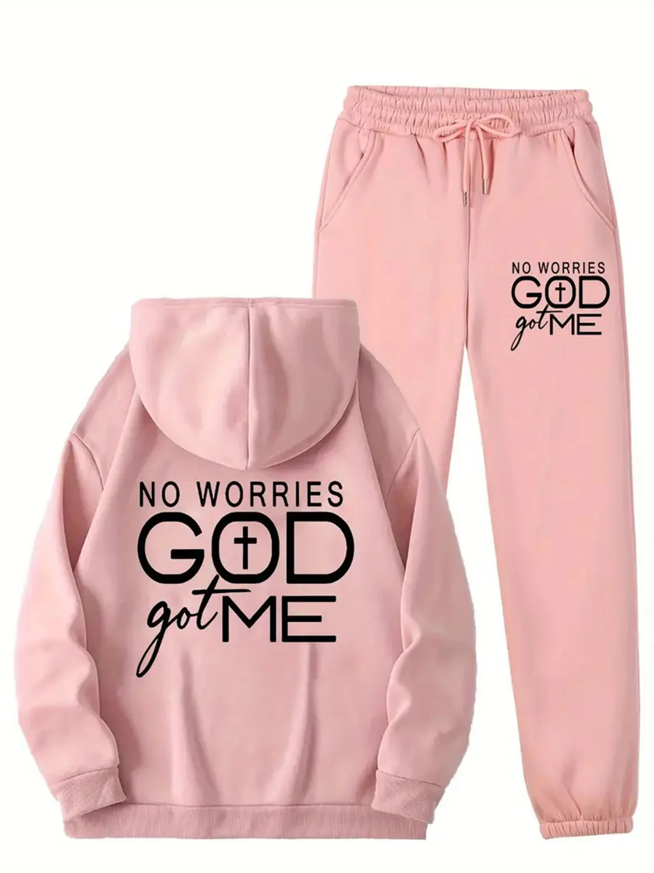 

2025 New Women's Fleece Letter Print Two-Piece Set, Long-Sleeved Hooded Sweatshirt and Casual Trousers, Machine Washable, Suitable for [or Suitable for]... (the Sentence Is Incomplete and Requires Context to Be Fully Translated).
