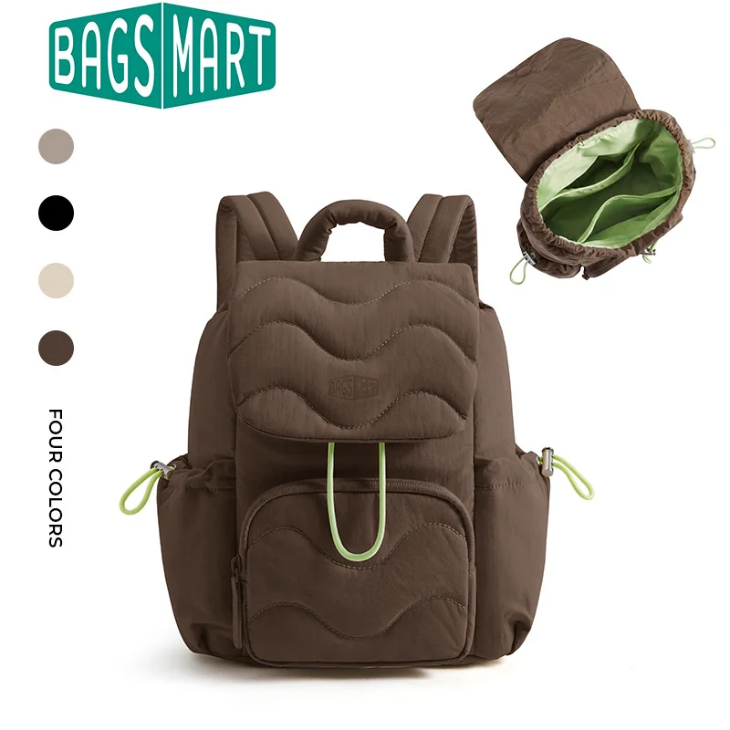 bagsmart-women-backpack-waterproof-large-capacity-solid-color-school-bag-zipper-teens-girls-casual-daypack-student-book-bag