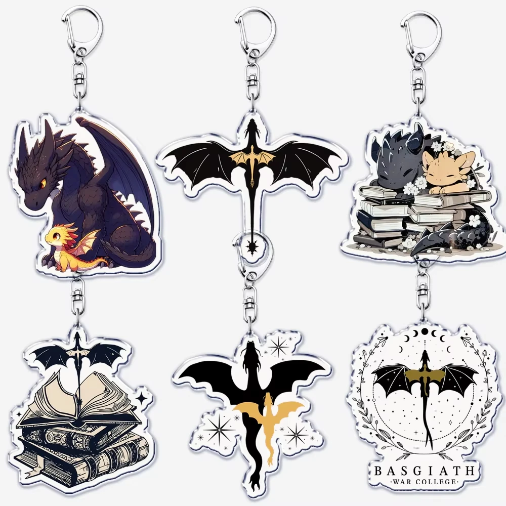 Tairn and Andrana Dragon Keychain Fourth Wing Iron Flame Onyx Storm Basgiath War College Violet Sorrengail Xaden Riorson Keyring