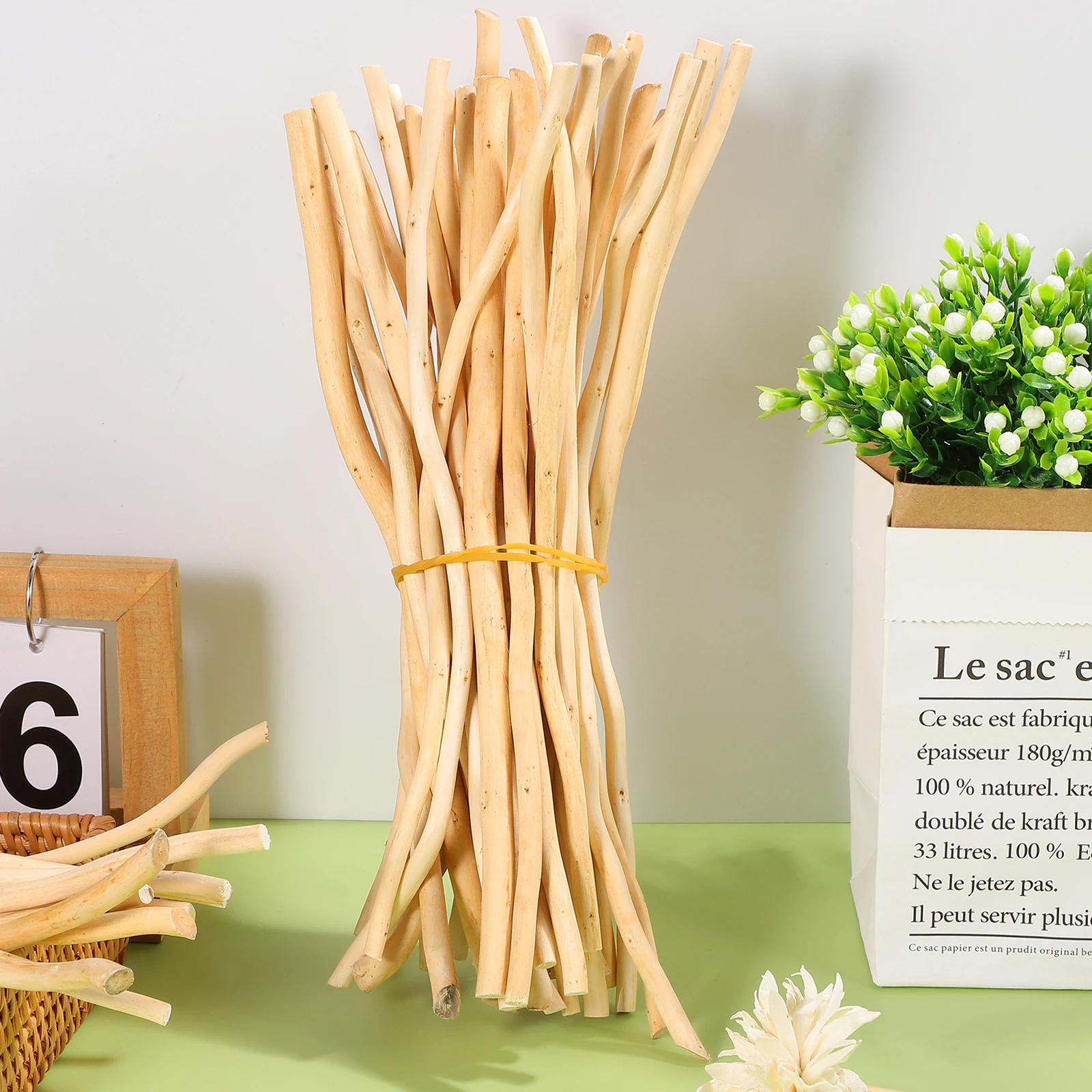 

50 Pcs Log Tree Branch Decoration Rustic Wood Sticks for Crafts Chips Dried Hardwood Twigs