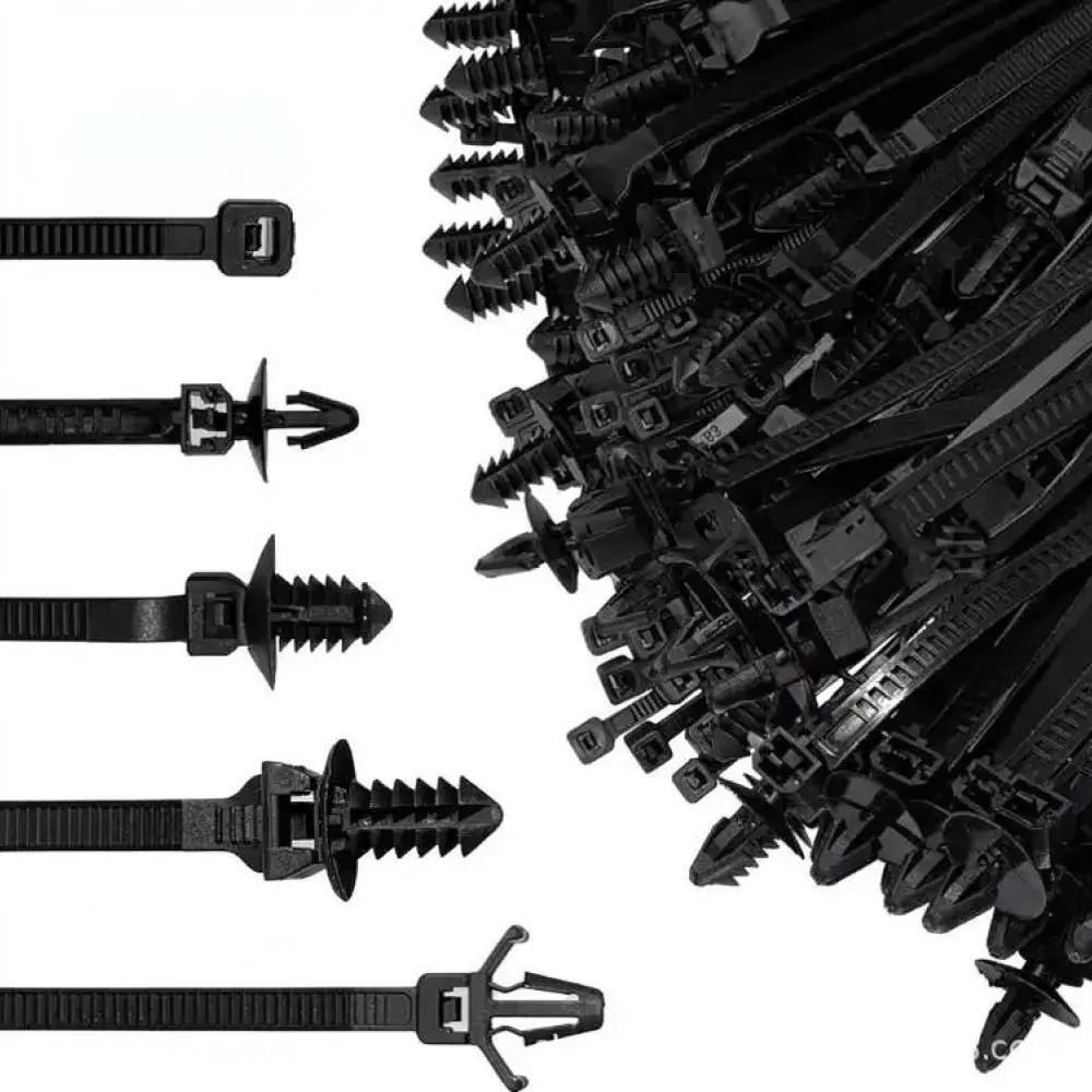 Automotive Interior Cable Harness Clips Nylon Fasteners Universal Car Wire Management Straps Fixing Accessory Organizer