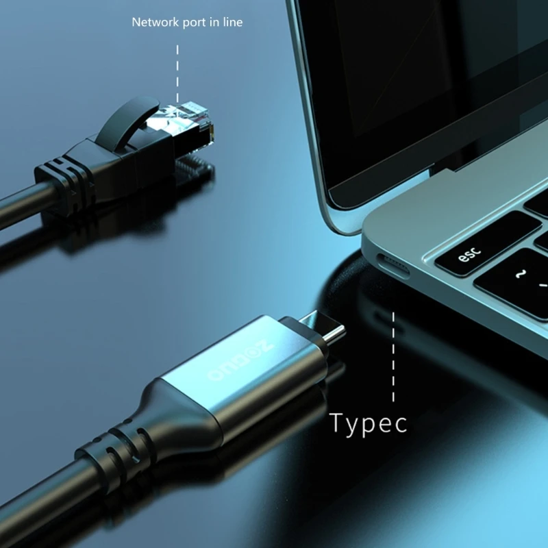 USB Type C to RJ45 Gigabit Internet Networking Line Adapter for Strong Connection