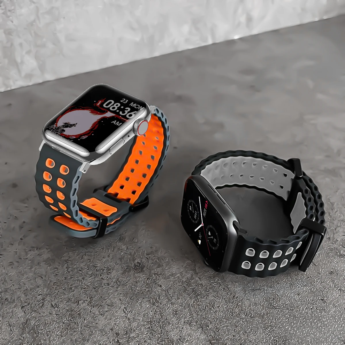 المحيط سيليكون حزام ل أبل الترا 2 3 49 مللي متر الفرقة تنفس سوار iWatch سلسلة 11/10 46 مللي متر 9 8 7 6 SE 45 مللي متر 44 مللي متر حزام #1