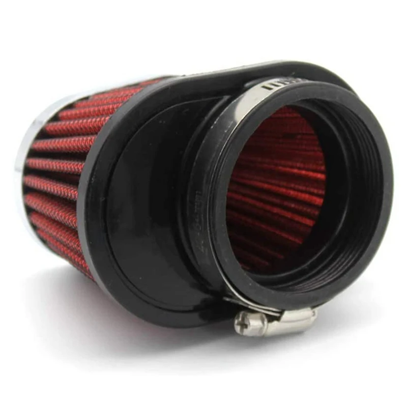 2Pcs Universal Round Tapered Car Motorcycle Air Filter 51Mm 2 Inch Intake Filter-Red