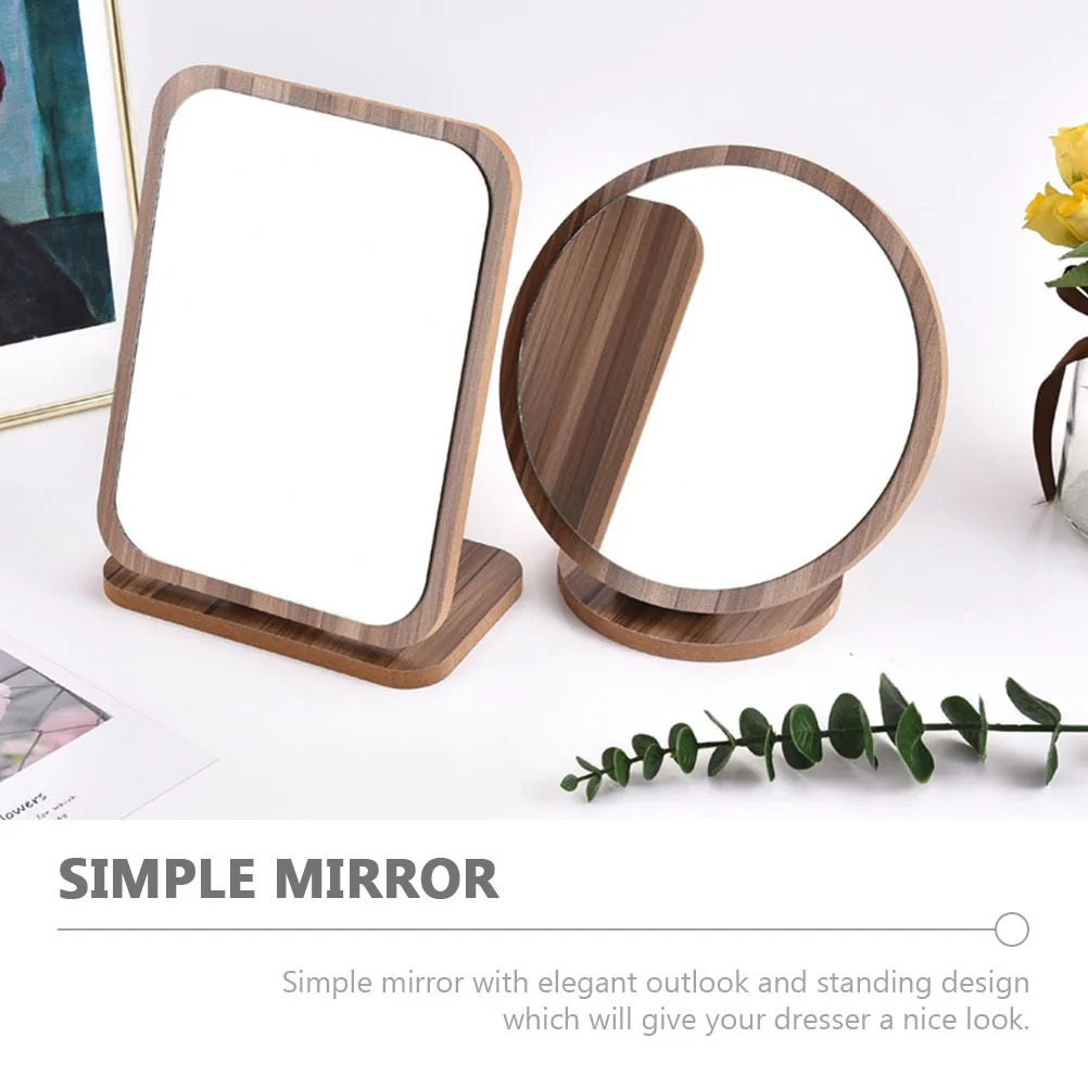 

Simple Foldable Rotatable Desktop Makeup Mirror Creative Tabletop Mirror for Bedroom Vanity Dressing Table Decor