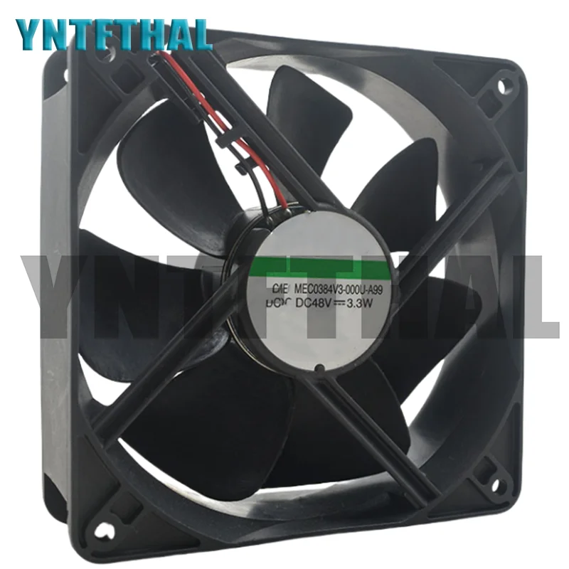 Ventilador de refrigeração de 2 fios, MEC0384V3-000U-A99, DC 48V, 3.3W, 0.069A, 12038, 120x120x38mm, 2100RPM, Novo