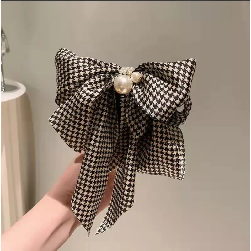 Large bow hair clip back hair clip net red spring clip