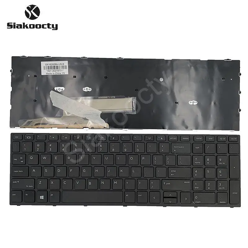

Siakoocty New Laptop Keyboard For HP Probook 450 G5 455 G5 470 G5 US No Backlit black
