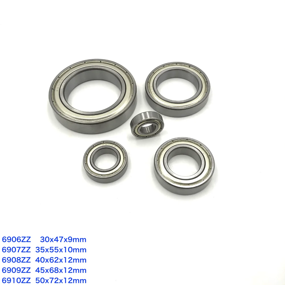 3-8pcs/Lot 6906ZZ , 6907ZZ , 6908ZZ , 6909ZZ , 6910ZZ  2Z Metal Shield Thin Wall Deep Groove Ball Miniature Bearing