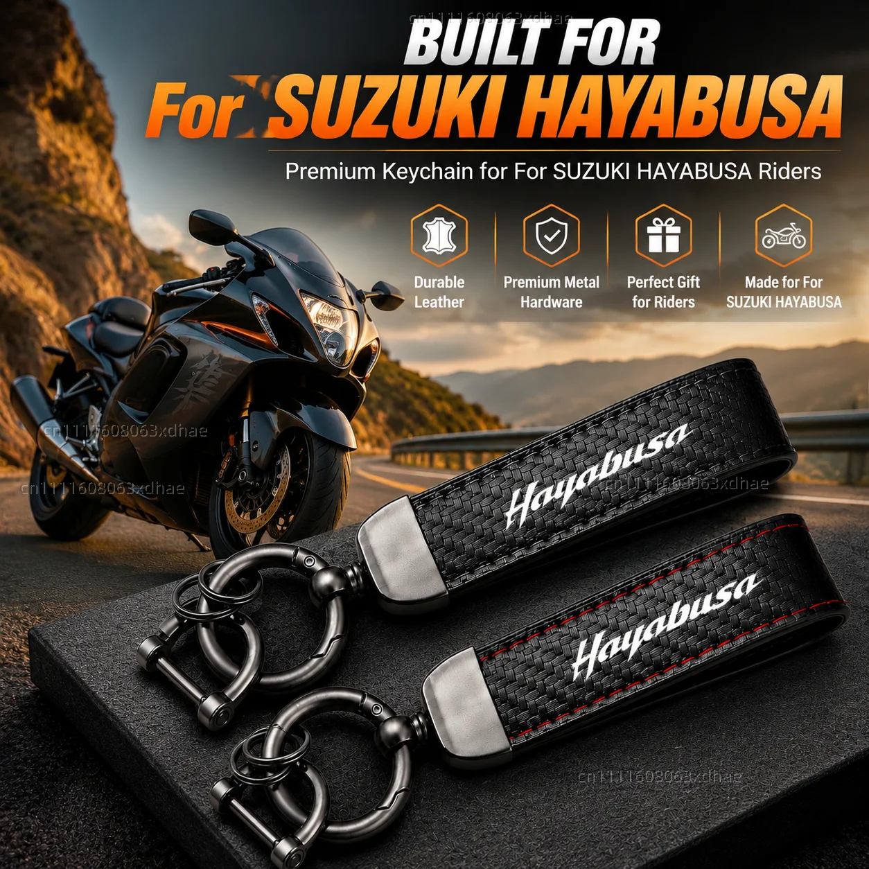 High-Grade Leather Motorcycle Keychain Holder Keyring Accessories For SUZUKI HAYABUSA