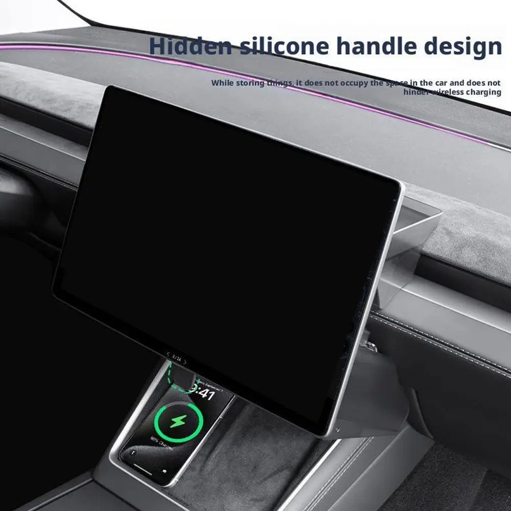 

For Tesla Model Y Juniper 2025 Car Storage Box Hidden Central Organizer Under Tray Storage Control Screen The 2024 Case O8T0