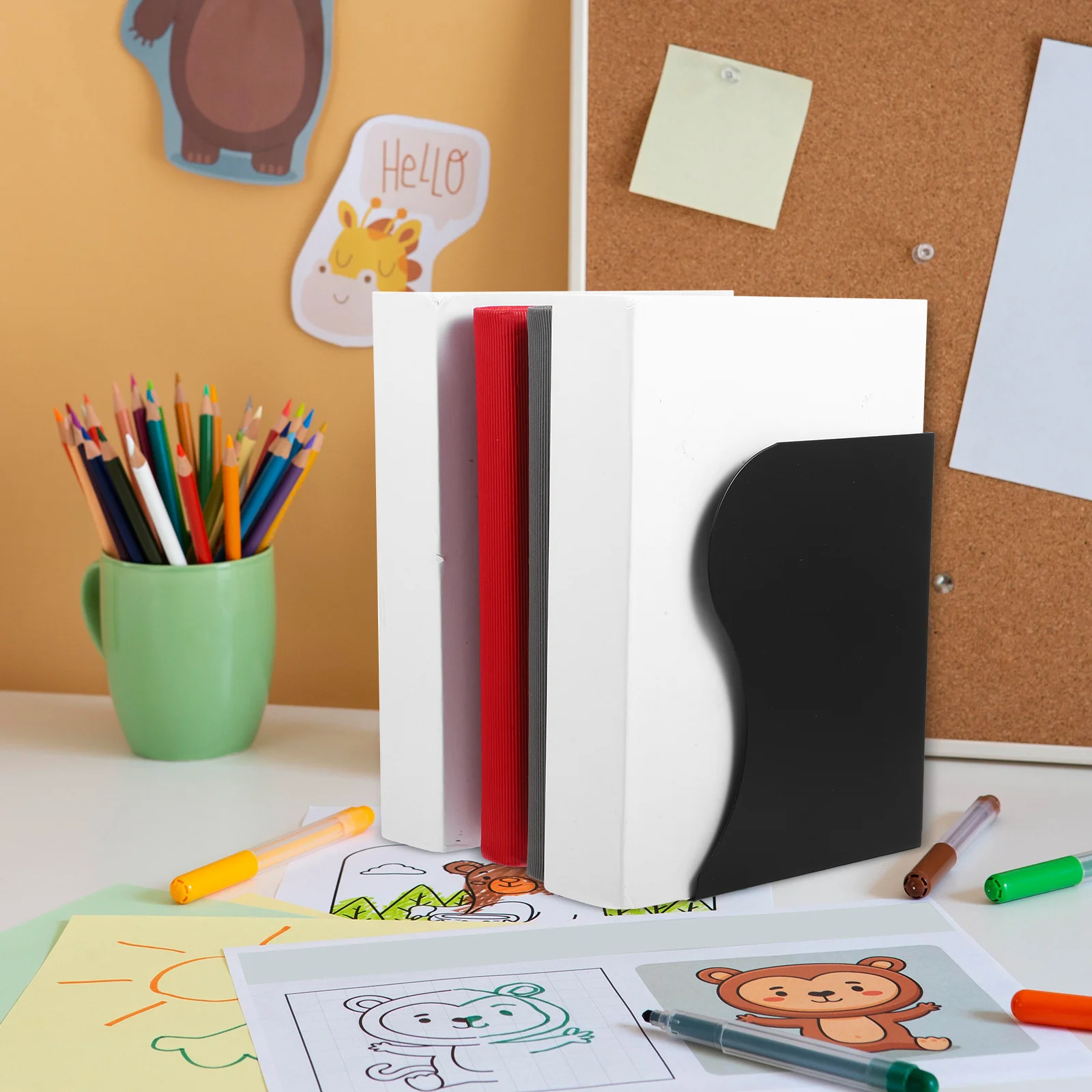 

Expandable Bookend Metal Retractable Book Shelf Desktop Bookshelf Holder Decorative Bookends Book Holders for Desk Cookbooks