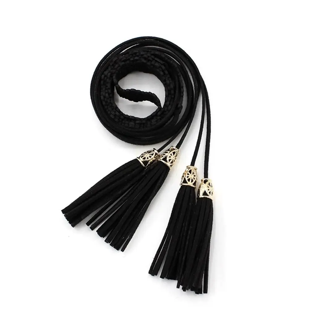 

Women Belts DIY Bohemian Thin Belts PU Leather Hollow Braided Tassel Belt Women Waist Chain Waist Rope Ethnic Style Belts
