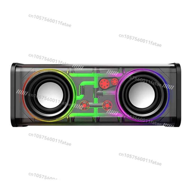 

Transparent Mecha Bluetooth Dual Speaker Desktop Small Steel Cannon Audio Subwoofer Tide Play Wireless Bluetooth Audio